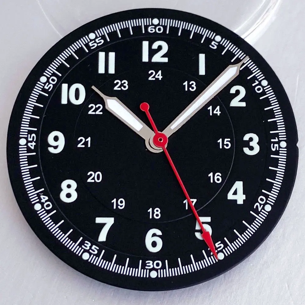 Pilot Titanium/Stainless Steel Watch Case with Sapphire Glass and Luminous Sunburst Dial, 36mm, 20ATM