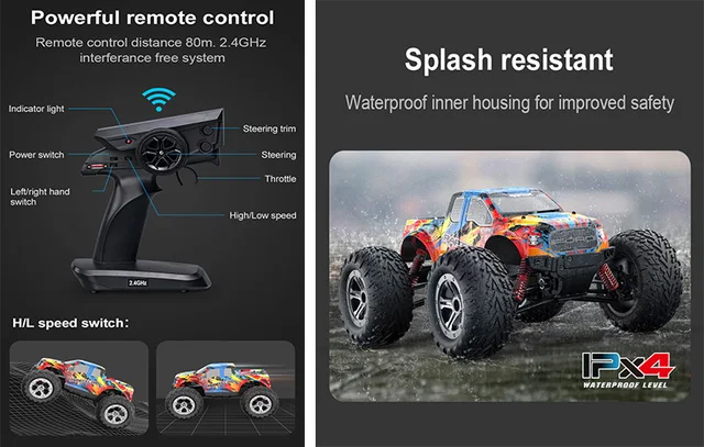 RC Climbing Car Raptor F-150 Remote Control Buggy Double E E331 Ipx4 Waterproof 2.4G Racing Competition Vehicle Toy for Kid Gift 3