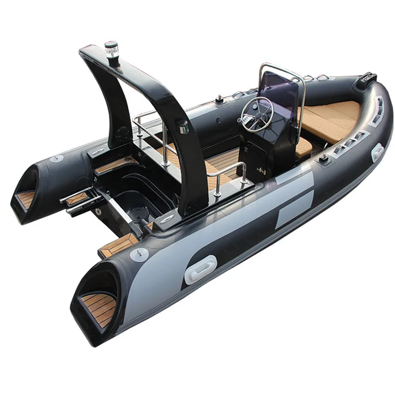High Quality Safe inflatable boat hard floor aluminum fishing inflatable boat steering console for sailing rescue 1
