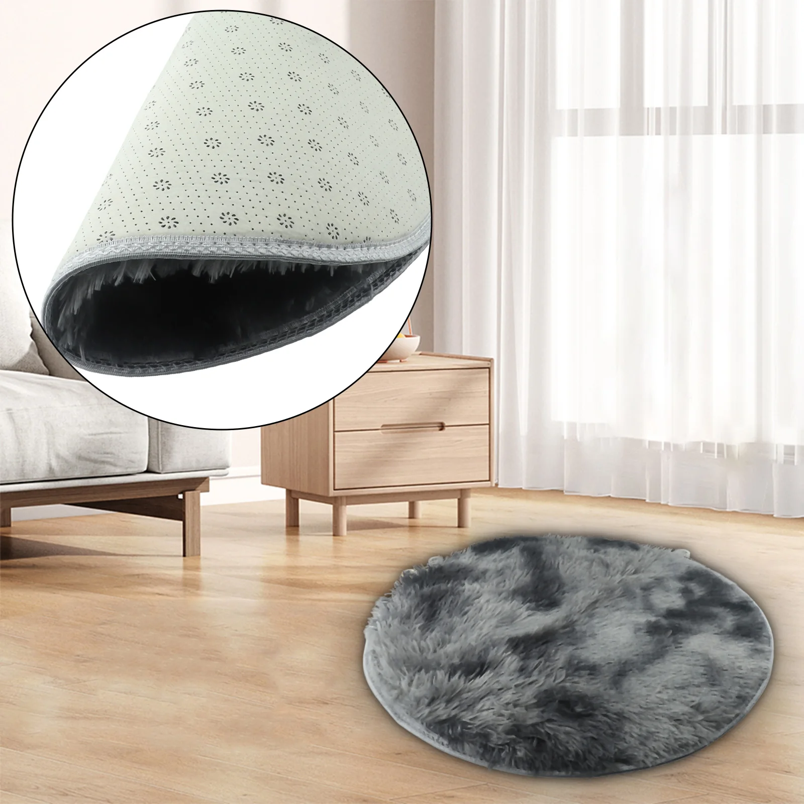 

Rug Circle Round Shaggy Rug For Kids Room Living Room Bedrooms Carpet Floor Mat Anti-Skid Longlifespan