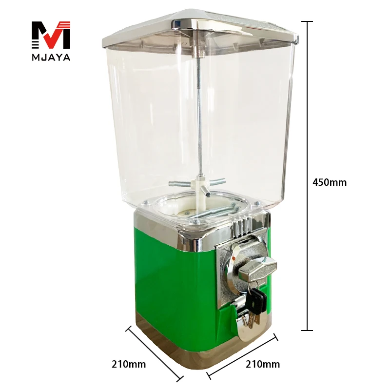 1Pcs High Quality Candy Gum Ball Green Vending Machine Candy Dispenser Capsule Toy Bouncing Ball Vending Machines Coin Vendor