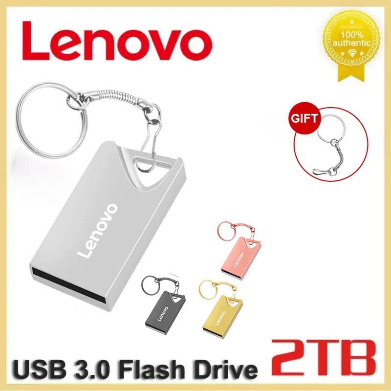 Original Lenovo 2TB Metal U Disk 2 IN 1 OTG 1024GB 64GB Flash Drive USB 3.1 512gb 1TB Pen Drives usb Memory Stick Type C Adapter
