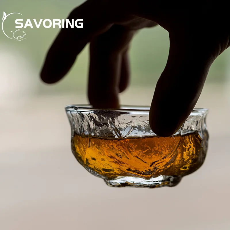 Tea Cup Japanese Hammer Pattern Heat-resistant Transparent Glass