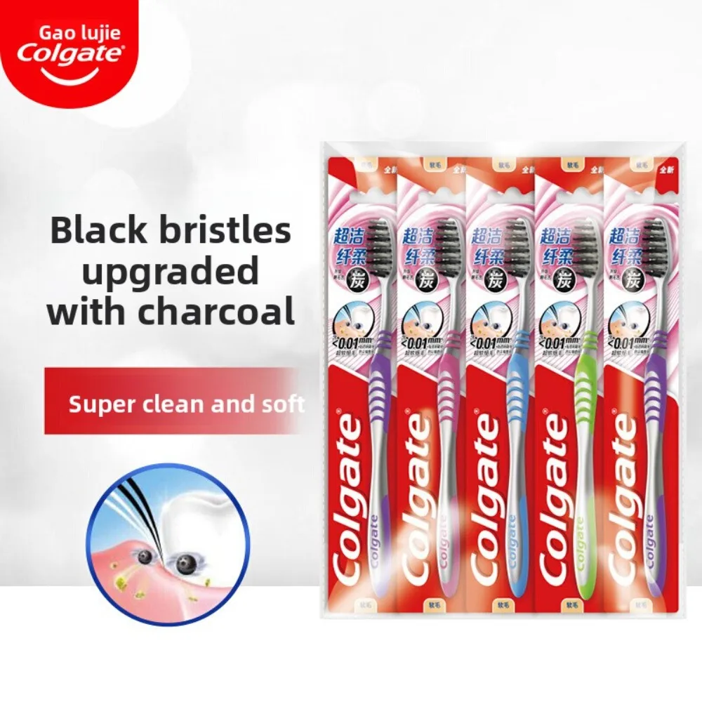 5Pcs Colgate Soft Toothbrush Ultra Clean Bristles Manual Brush Uses for Fresh Breath Gentle Cleaning Travel Home Use