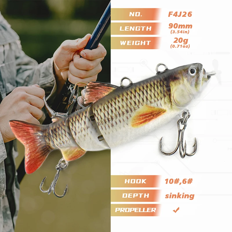 NEW 3.5in Automatic Swimbait Robotic Electric Fishing Lure Auto