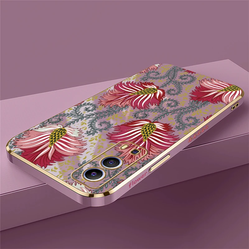 Elegant Flower Painting Shockproof Silicone Protective Phone Case