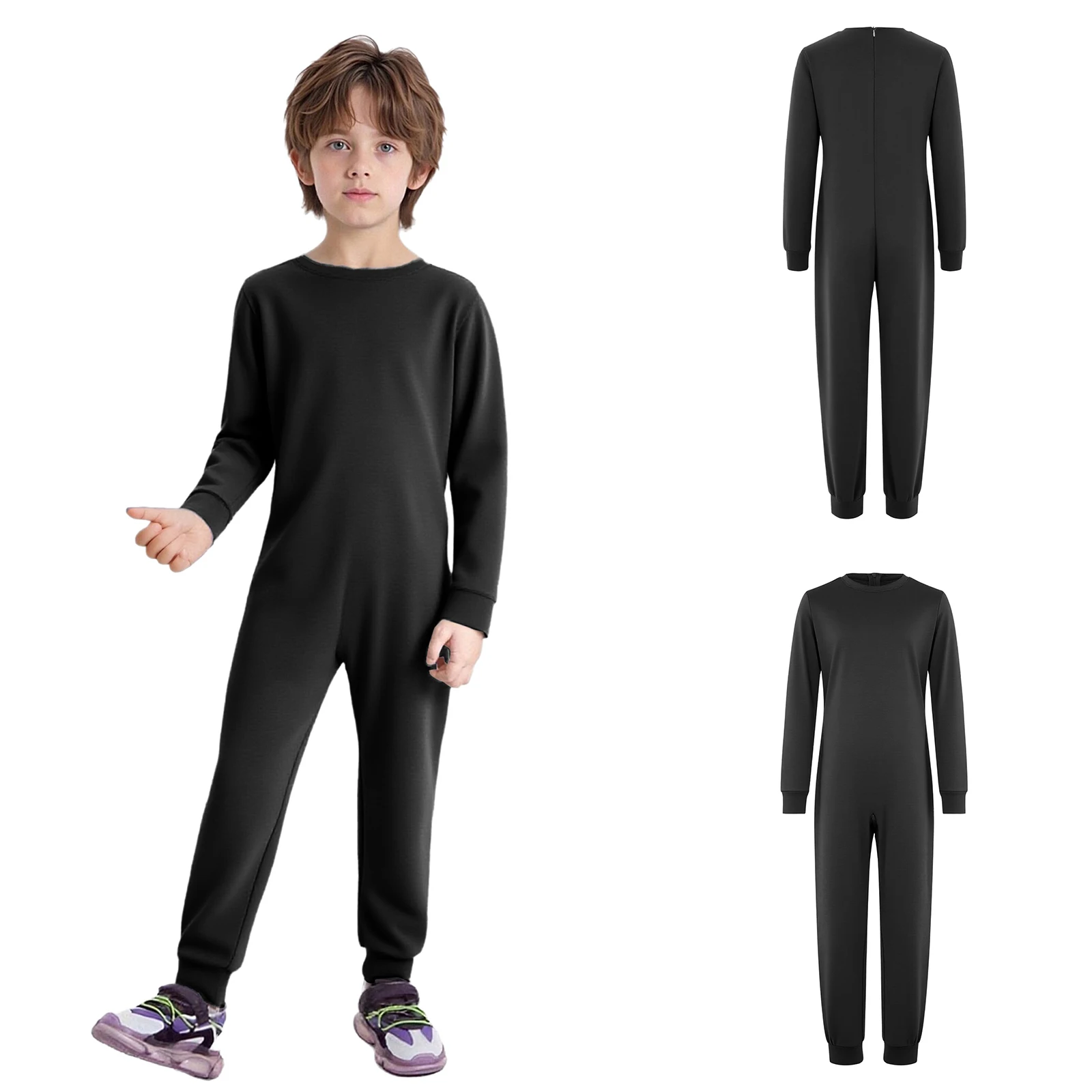 Anpassbare Kleidung für Kinder mit besonderen Bedürfnissen, Baumwoll-Strampler, Rundhalsausschnitt, lange Ärmel, Reißverschluss, einteiliger Overall, ideal für den ganzen Tag – Detail 8