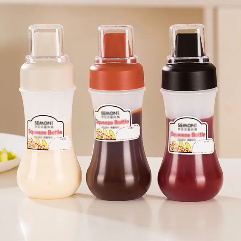 1PC-Squeeze Bottle, Plastic Condiment Squeeze Bottles With Squeeze Top,  Sauce Squeeze Bottles For Sauces, ,Kitchen Supplies