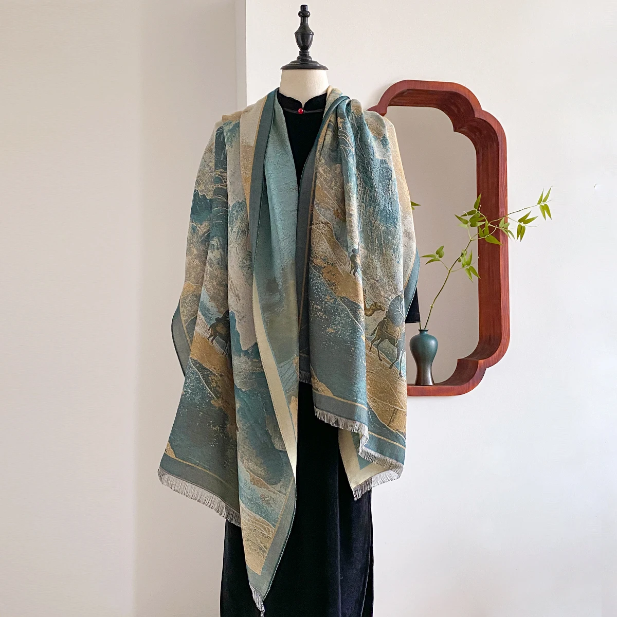 New Winter Elegance National style Cashmere Scarf For Women Female Pashmina Luxury Brand Shawl Poncho Thick Blanket Warm Bufanda