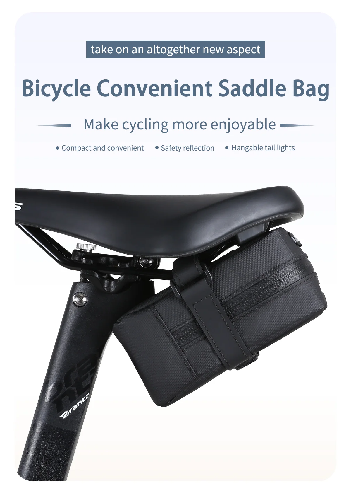 ESLNF Wasserdichter Fahrradsattel Fahrrad unter der Sitztasche Fahrrad Mini Hinten Schwanz Sattelstütze Satteltasche Fahrrad für Fahrrad – Detail 1