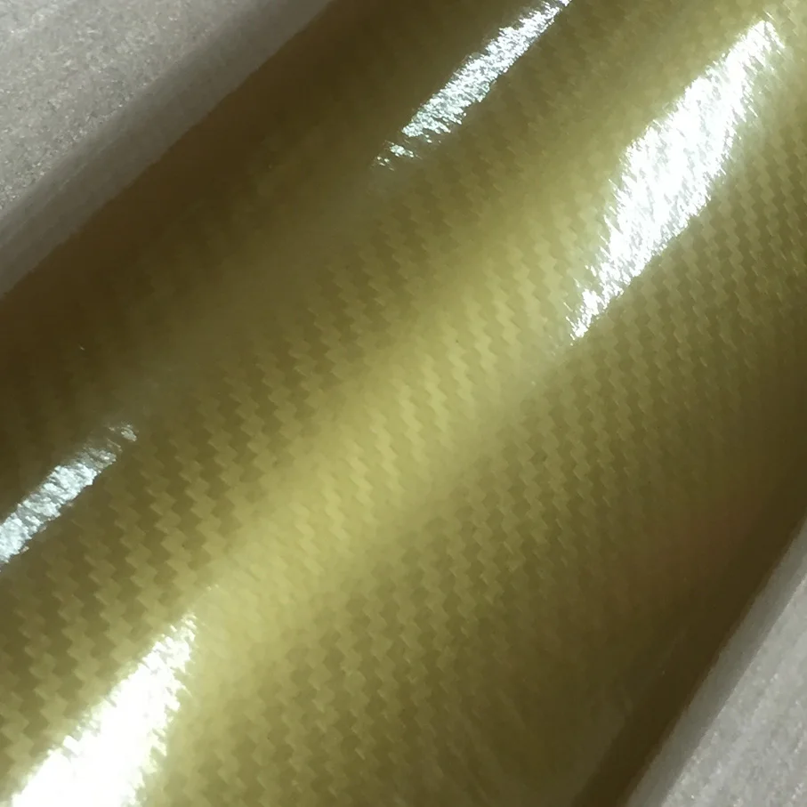 Super Lucido Oro 5D In Fibra Di Carbonio Vinile 5D Fibra Di Carbonio Avvolgere 5D Pellicola In Fibra Di Carbonio Per Moto Veicolo