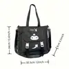 Sanrio Kuromi Large Capacity Tote Bag Nylon Women's Shoulder Bag Students Book Pockets Crossbody Bag 2