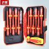 HUHAO Electrician Repair Tools Kit Hand Tool Sets 13pcs 1000V Changeable Insulated Screwdrivers Set with Magnetic Slotted Bits