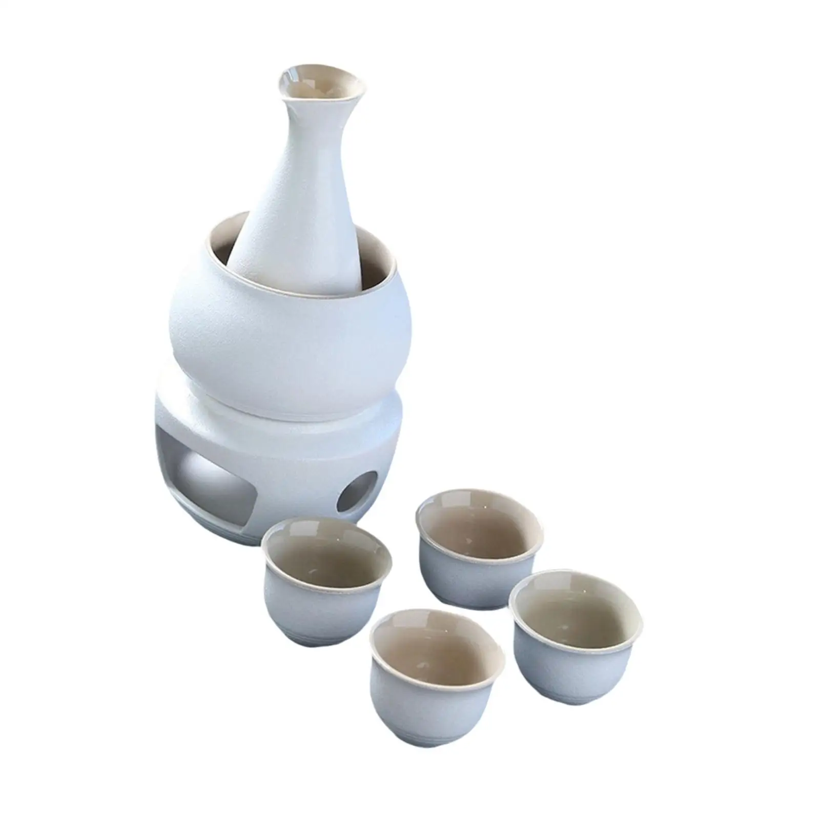 세라믹 사케 세트(워머팟 포함), 독창적인 도자기 사케 병(가정 및 레스토랑용)