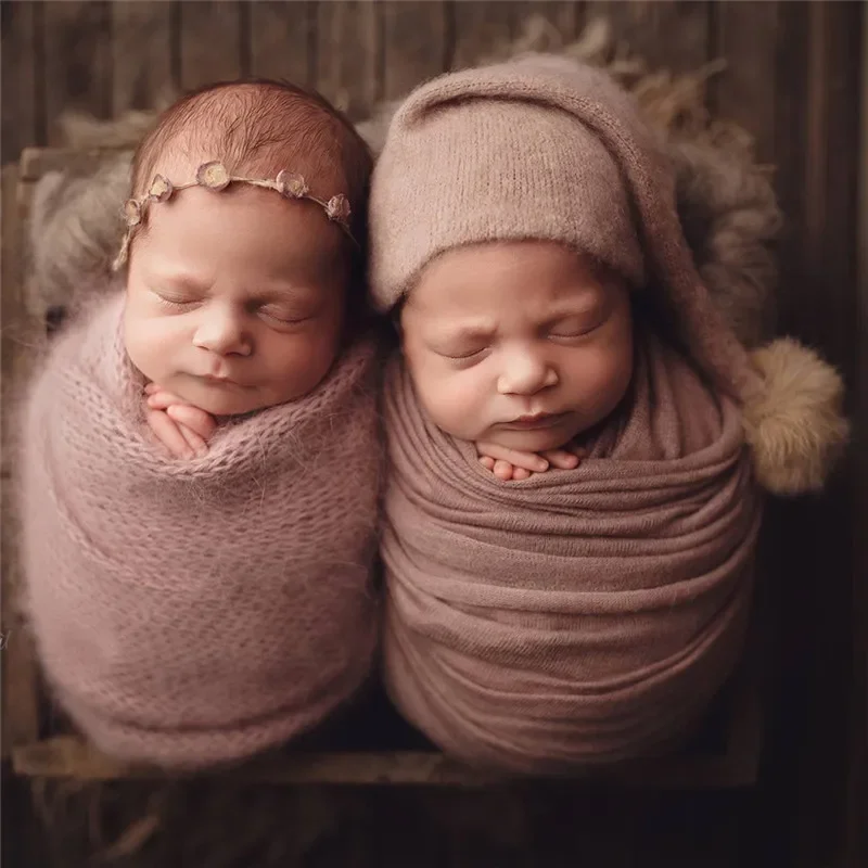 Newborn Hat Photography Props Knit Fur Ball Beanie Hat Baby Photo Studio Photography Props Cap  Baby  Hat 3