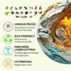 3D Vision Tiger Wooden Puzzles for Adults and Kids, Brightly Colored Unique Shaped Animal Wood Puzzles toys christmas gift 2