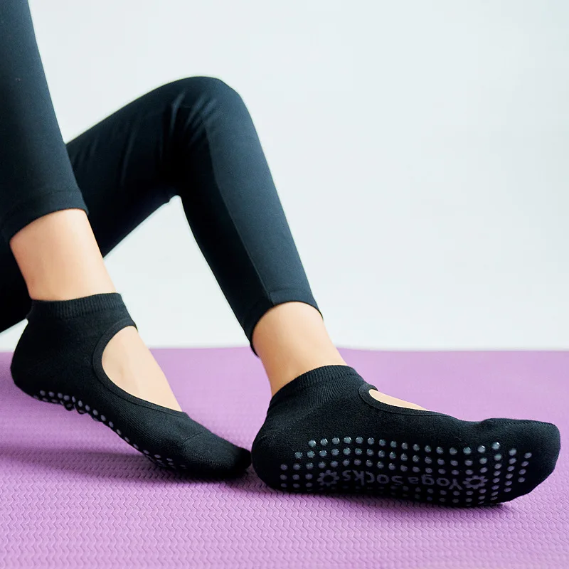 Yoga Socks Women Pilates Socks Anti-Slip Breathable Backless Yoga Socks Ankle Ladies Ballet Dance Sports for Fitness Gym