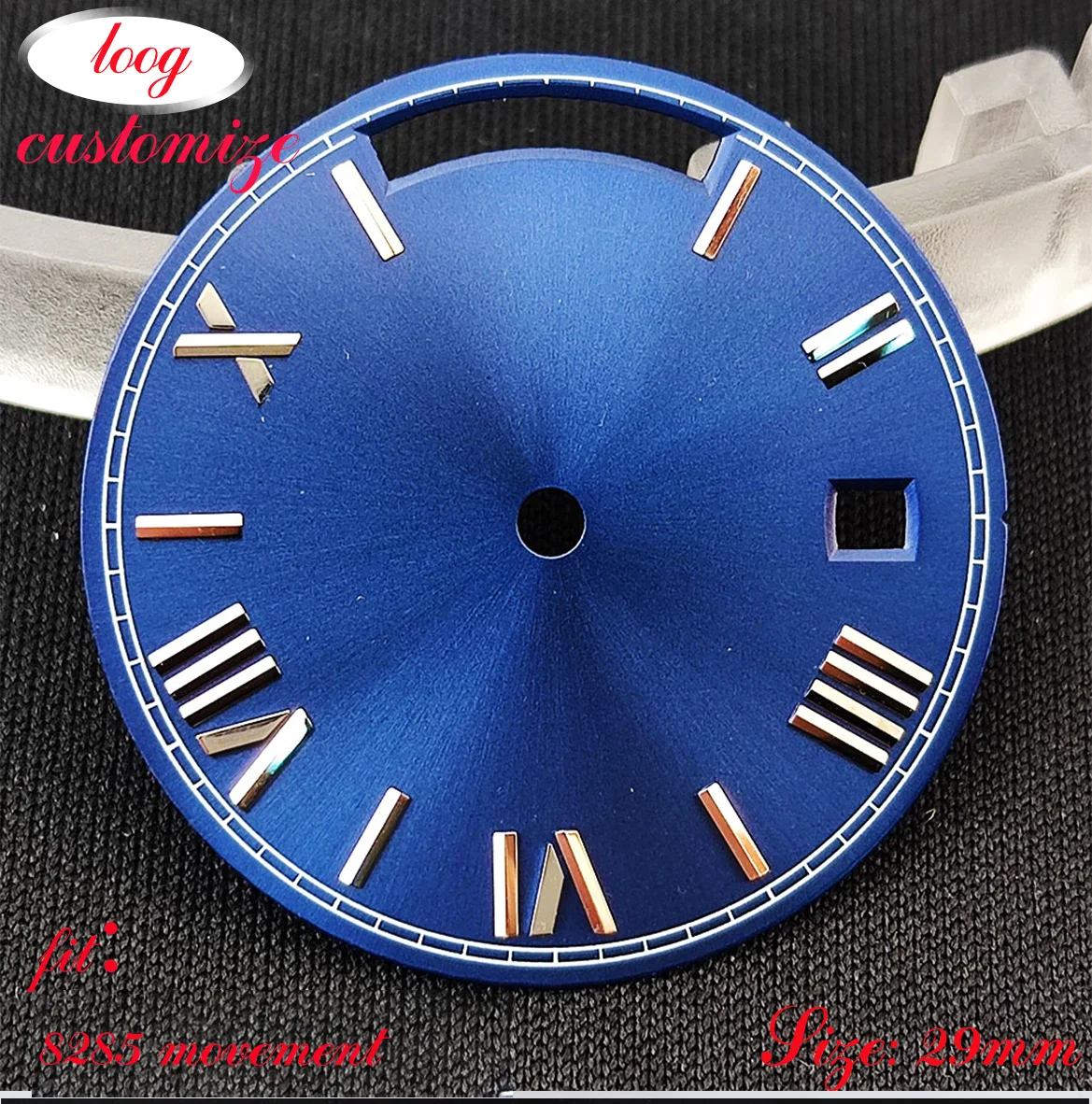 8285 Dial 8285 hand Man Watch Dual Calendar 29mm dial hand Blue Green Glow Accessories Dial fit Movement