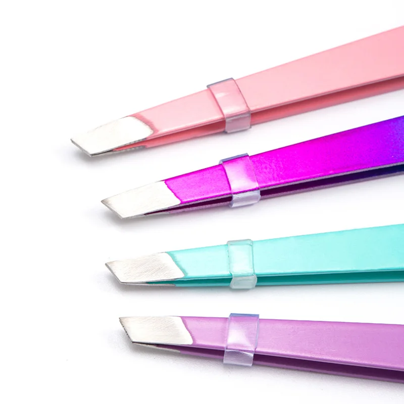 Beauty Tools Stainless Steel 2-in-1 Bristle Brush Eyebrow Clip Bristle Brush Diagonal Tweezers Eyebrow Plucking Tools 5