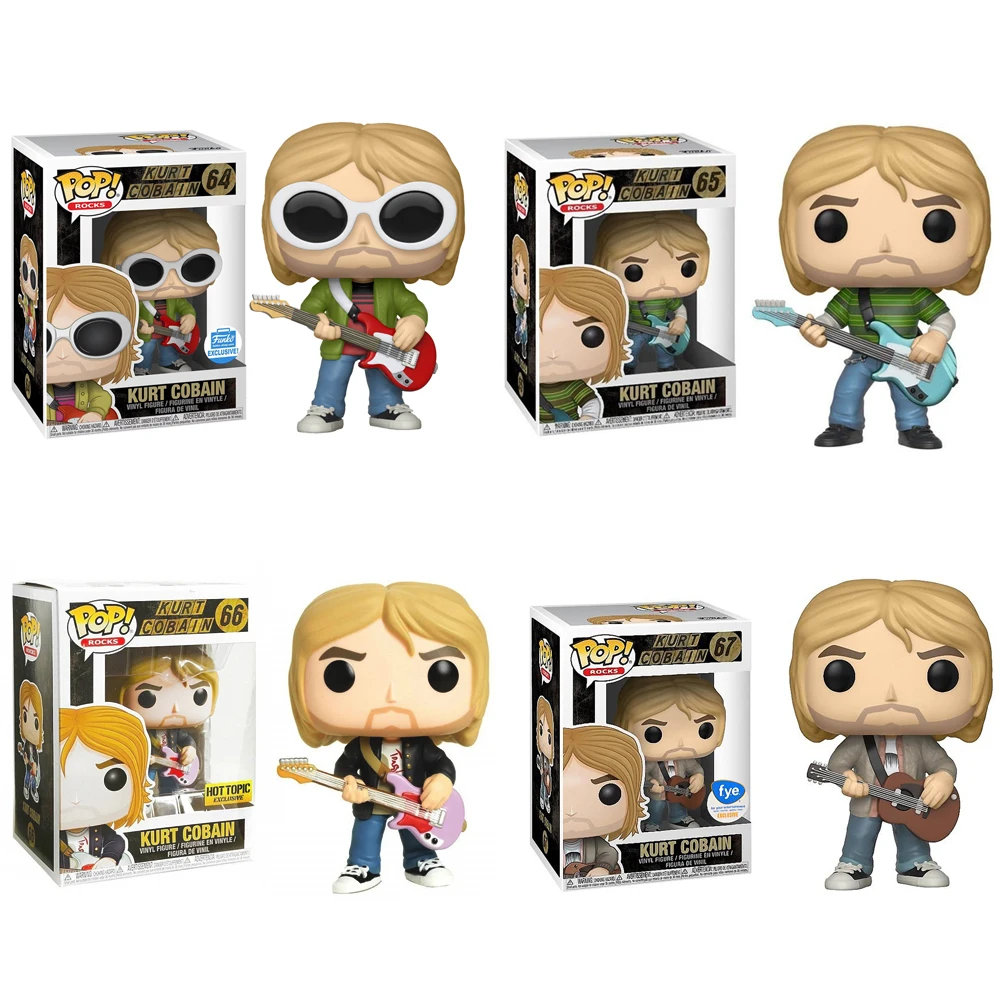 thumbnail image 2 of Funko pop KURT COBAIN #64 #65 #66 #67 Figura de vinilo Muñeca Modelo Juguetes, 2 of 5