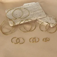 Stainless Steel 12-70mm Mariasz Minimalist Big Circle Hoop Earrings for Women Trendy Gold Color Metal Round Earring Jewelry 2