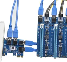 

PCI-E to PCI-E Adapter 1 Turn 4 PCI-Express Slot 1x to 16x USB 3.0 Mining Special Riser Card PCIe Converter for Video Card