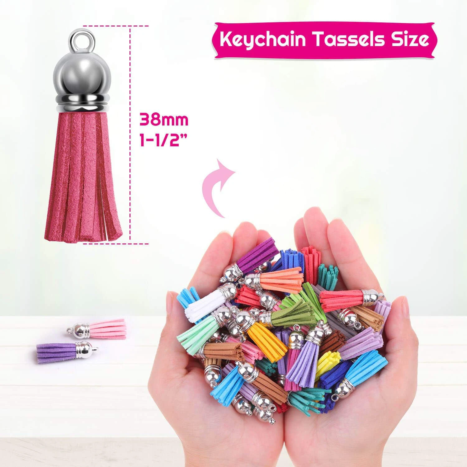 30/60Pcs Keychain Tassels Leather Tassels Jewelry Making Beaded Bracelet Charms Colors Mini for DIY Craft Decor