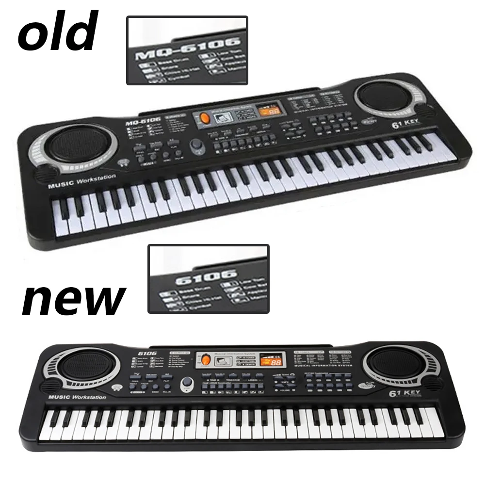 Portable 61 Key Electronic Piano Keyboard with Microphone for Kids