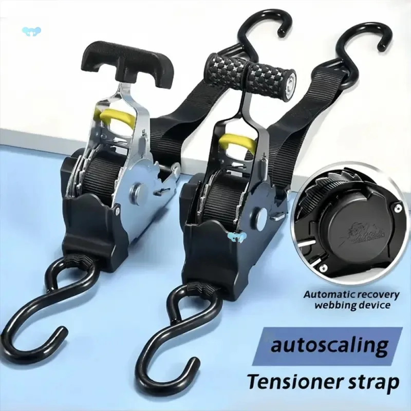 Retractable Auto Cargo Straps with Ratchet Tensioner for Secure Load and Luggage