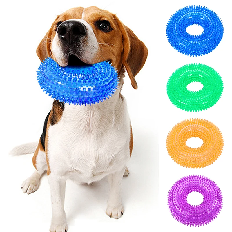 

Жевательные игрушки с сильным пончиком, жевательные игрушки для собак, жевательная игрушка с защитой от укусов, игрушка для чистки зубов, резиновый молярный жевательный шар для собак