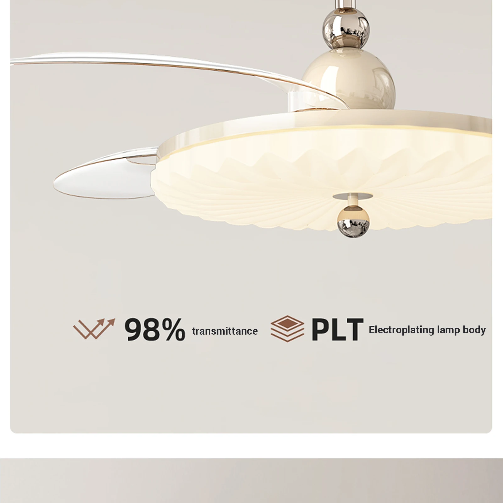 Ventilateur de plafond rétro en noyer - vue 5