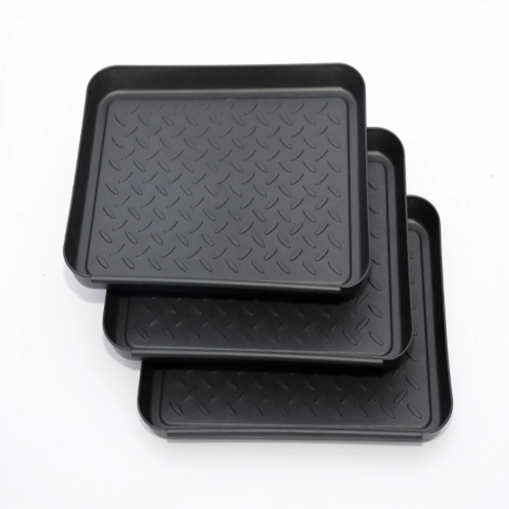 Shoe Tray Waterproof Plastic Multi-Purpose Door Boot Pad for Entrance Pet Food Tray Durable 3pcs