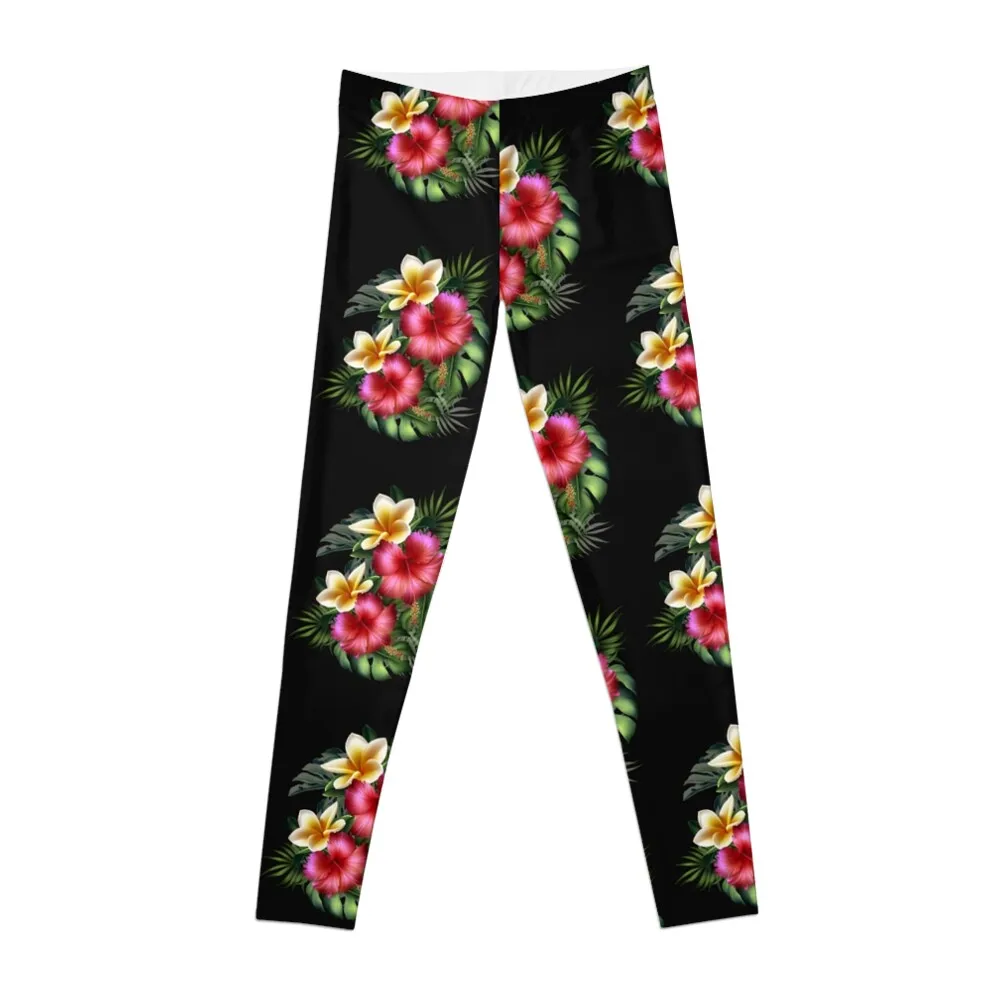 

Summer Tropical Flowers Leggings Women's high waist fitness set gym Womens Leggings