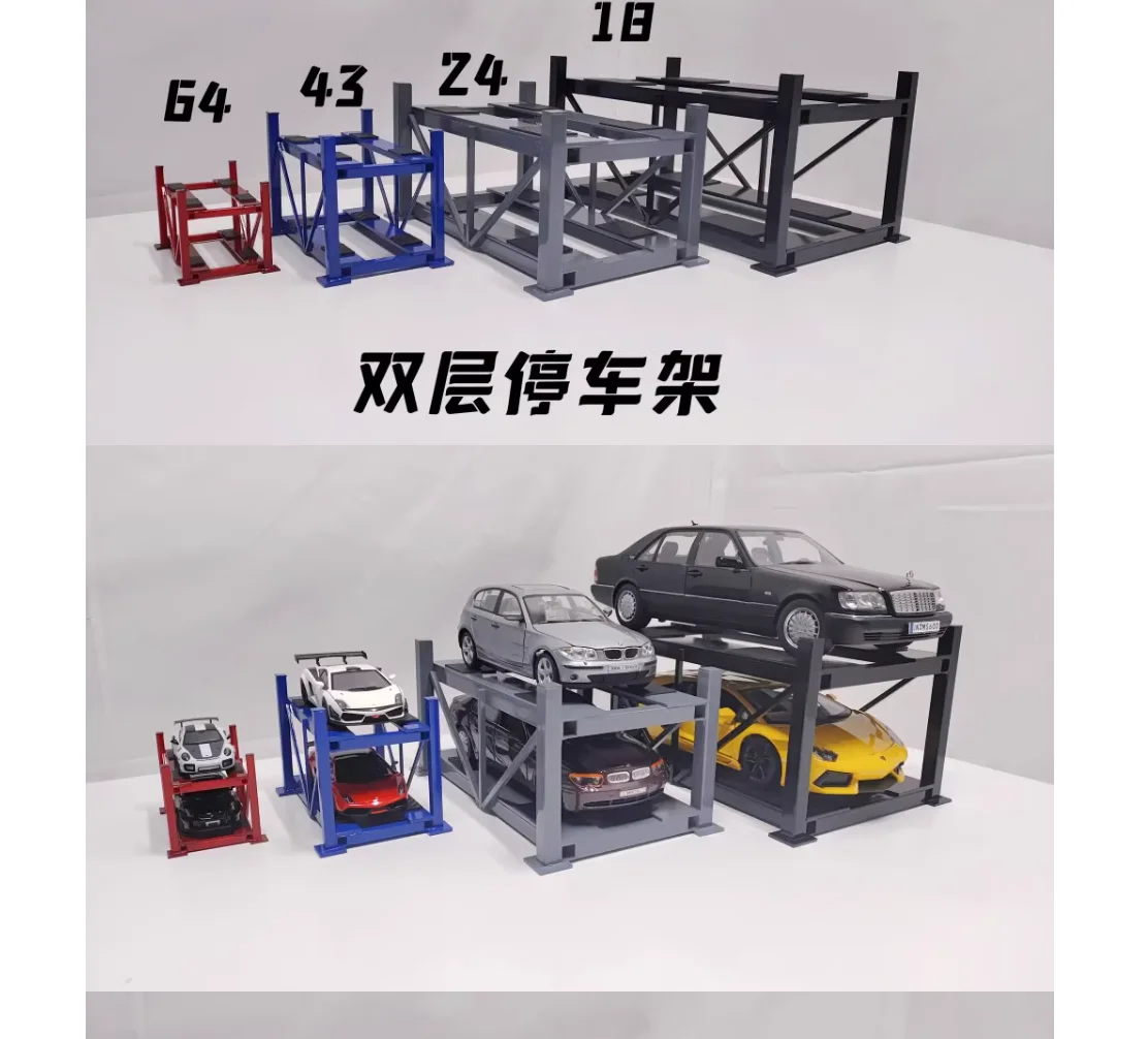 1/18 1/24 1/43 1/64 Car Parking Rack Lift Model Garage Scene Model 6