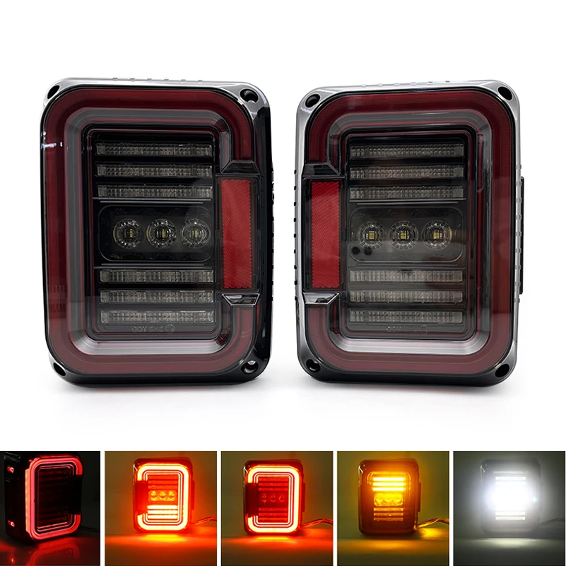 

2X LED Tail Lamp DOT EMARK Taillights E9 For Jeep Wrangler JK JKU 2007-2018 2017 Reverse Light Tail Lamp Daytime Running Light