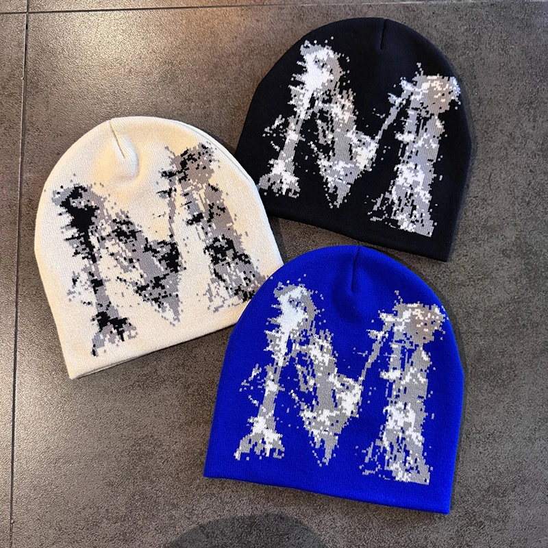 Winter Herbst Warme Mützen Frauen Männer Y2K Stern Muster Outdoor Schädeldecke Skifahren Hut Kalten Hut Hip Hop Radfahren Stricken Gorras Geschenk – Detail 4