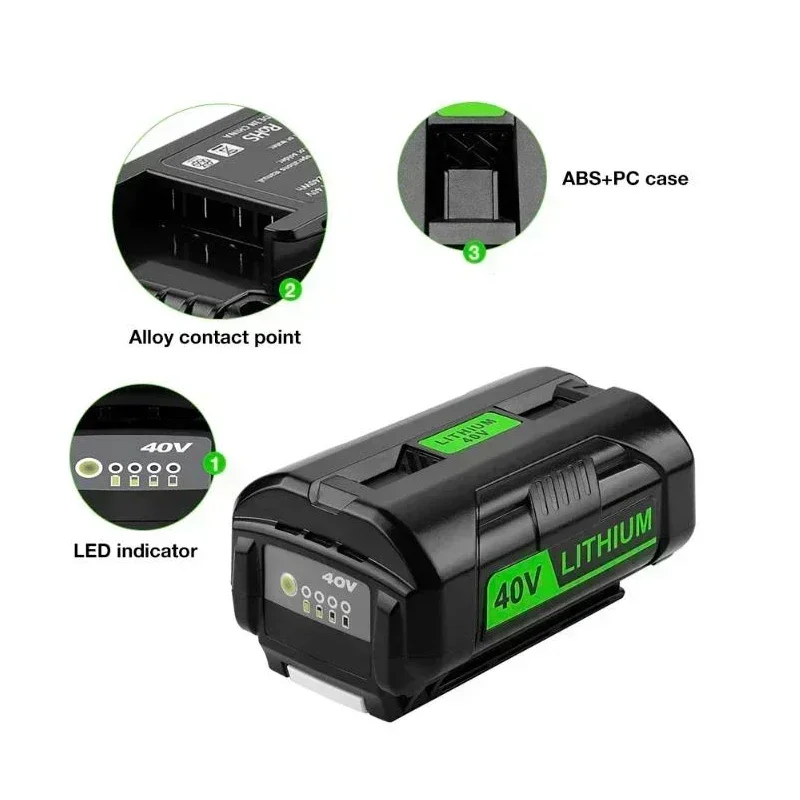 Rechargeable Battery 40V 36V 5AH 7AH High-power Lithium Battery Ryobi G-MAX RY40200 Snow blower Chainsaw Lawn mower Battery