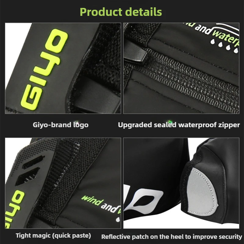 Waterproof Cycling Overshoes Bicycle Shoes Covers Bike Reflective Windproof MTB Road Winter Fleece Warm Bike Lock Protector 3