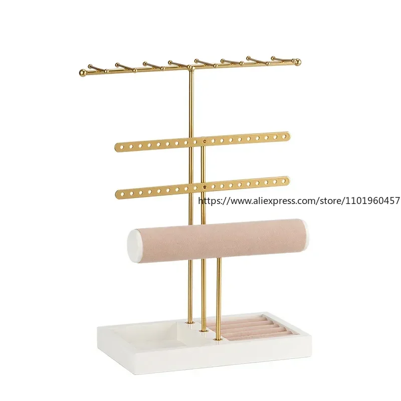Jewelry Display Stand Retro Earring Wood Bracelet Organizer Vintage Holder Storage Rack 4