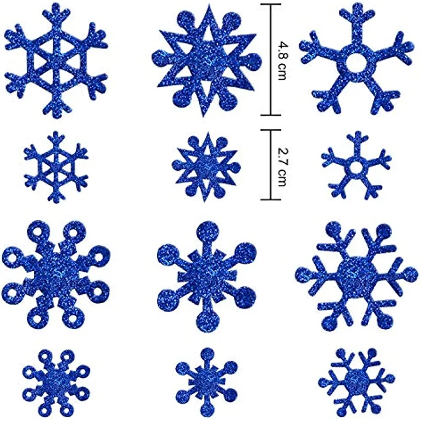 Glitter Snowflake Foam Stickers 50 Pack