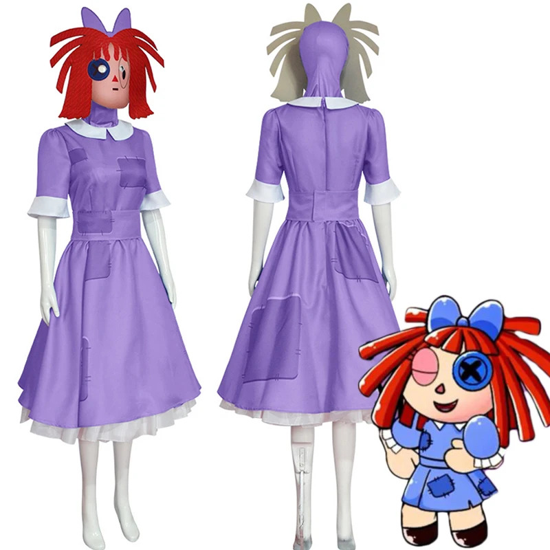 

Anime The Amazing Digital Circus Ragatha Cosplay Dress Suit Unisex Adult Kids Cartoon Halloween Outfit Uniform