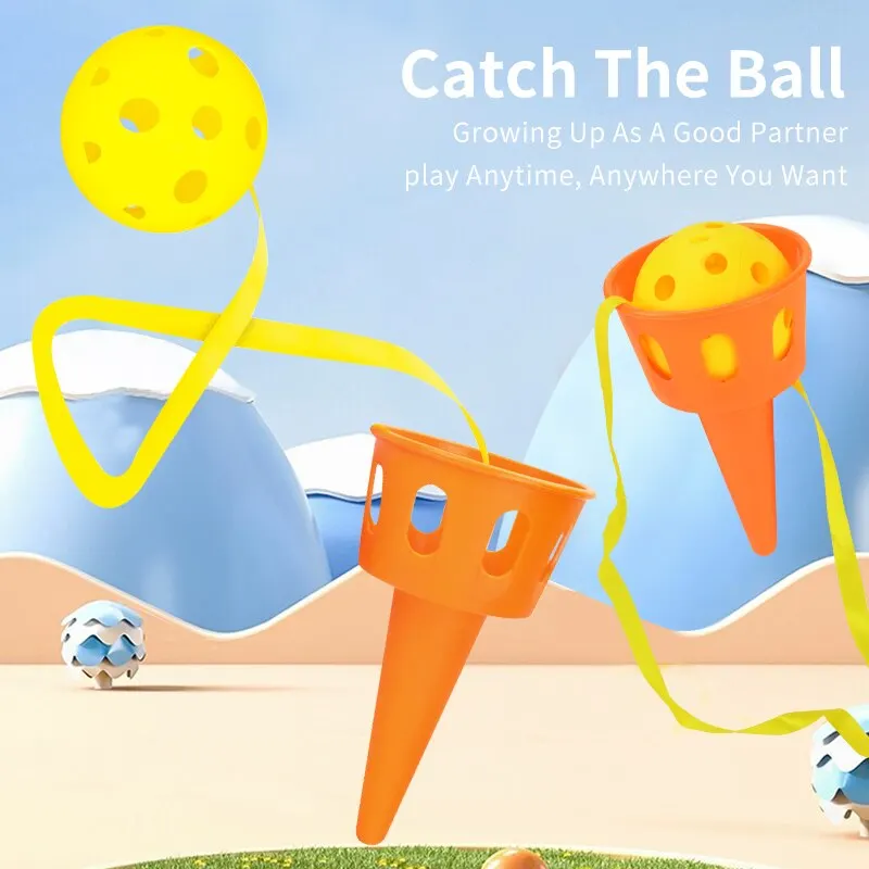 Kids Sports Catch A Ball Set Durable Plastic Sensory Training Equipment outdoor Party Game Ball Toss And Catch Toys For Lawn throwing catch ball toys throwing ball toys sport balls sensory toys