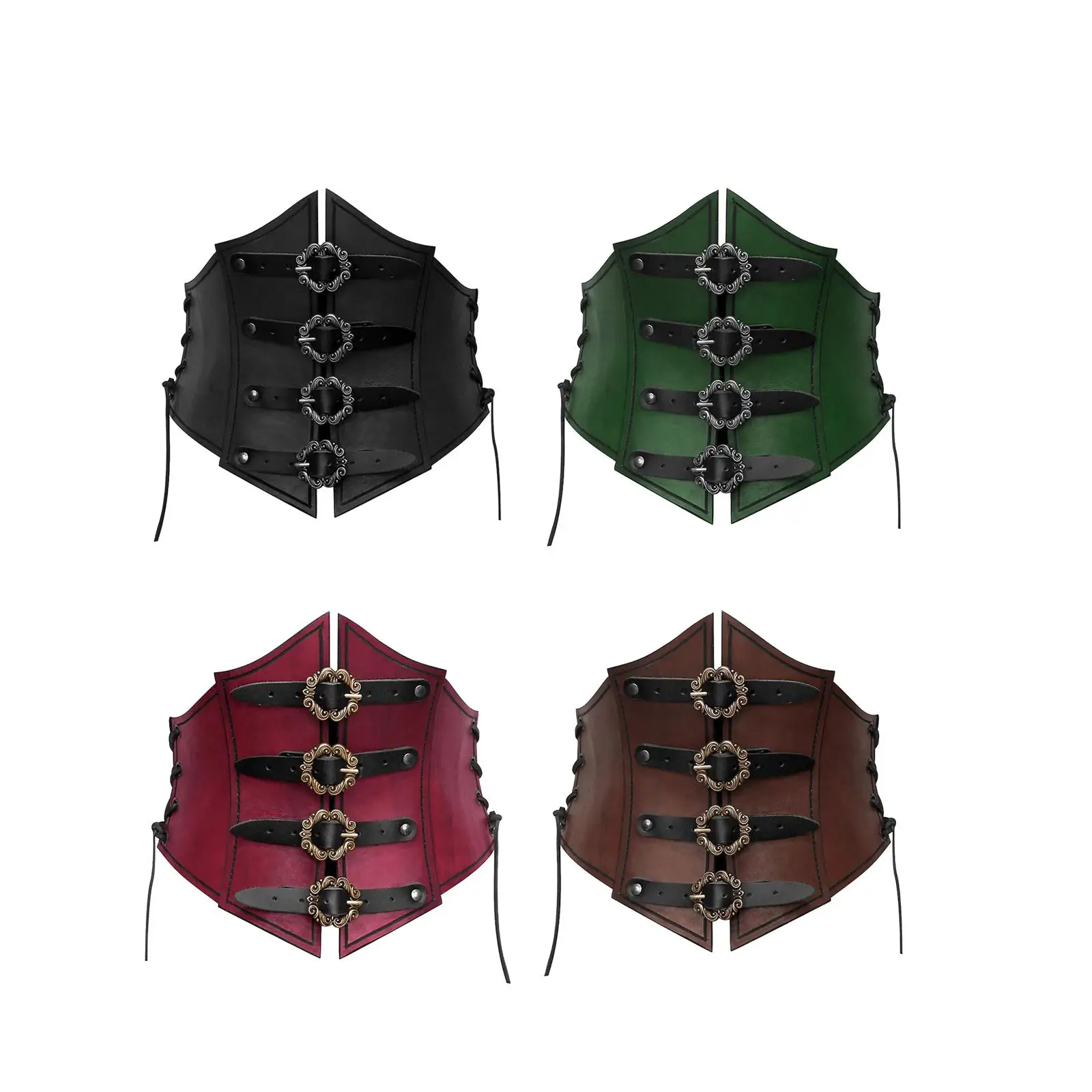 

Corset Waistband Viking Waist Armor Steampunk Adjustable Pu Retro Medieval Belt Medieval Girdle for Easter Festival Cosplay