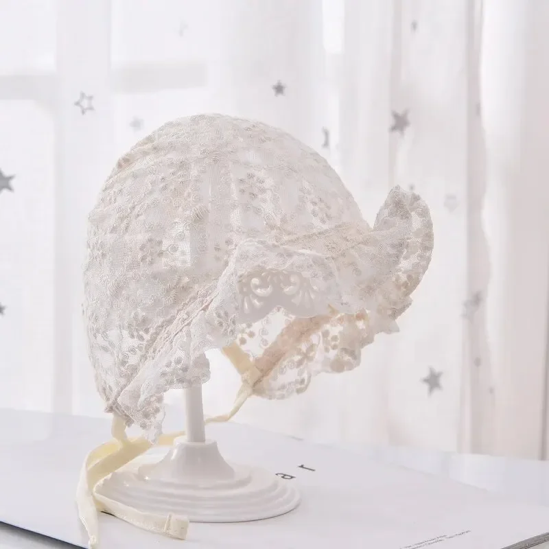 Lace Court Baby Hat Soft Breathable Cotton Newborn Infant Bonnet Cap Summer Summer Girl Sun Hat baby hat kids sun hat