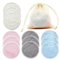 12PC Reusable Cotton Pads Makeup Remover Pads Washable Round Bamboo Make Up Pads Cloth Nursing Pads Skin Care Tool Skin Cleaning 1