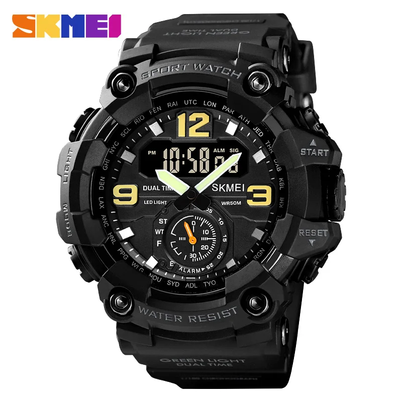 Enhanced Military LED Display Waterproof Quartz Wristwatch for Men - Sporty Shockproof Design
