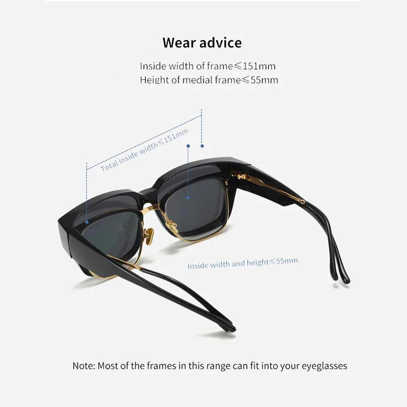 carril Fahrenheit Probar Gafas de sol polarizadas para hombre y mujer, lentes graduadas superpuestas  para miopía, sombra de conductor, transferencia de gran tamaño, con Clip| |  - AliExpress