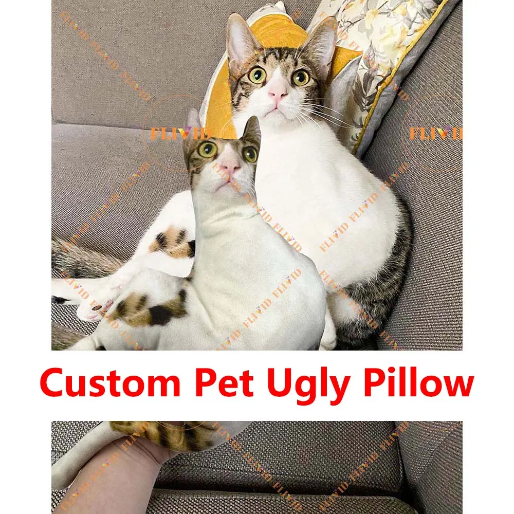 Custom 3D Pet Cat Ugly Pillow Personalized Dog Photo Pillow Animal Lover Memorial Cushion Creative Gift Sofa Throw Pillow 5