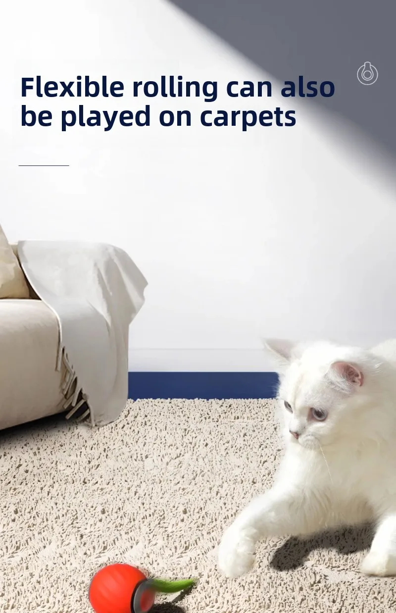 Interactive Rolling Cat Toy with Faux Tail Image 17