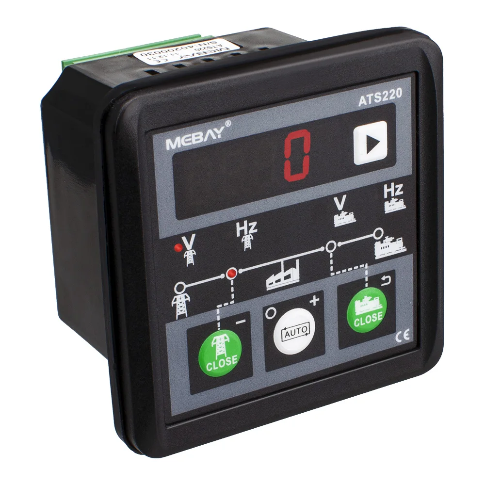 לוח בקרת Mebay ATS220 מחולל Genset 4 ספרות אוטומטי ידני תצוגת LED העברת מתג שליטה ﻿